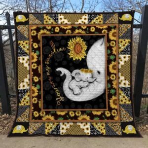 Hippie Elephants Love Quilt Blanket  Quilt